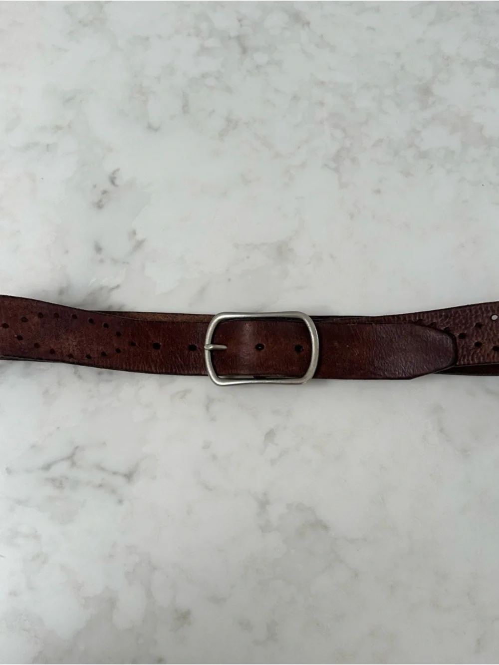 Women’s J. Crew Brown Leather Belt with Silver Buckle. Size Medium - Picture 7 of 11